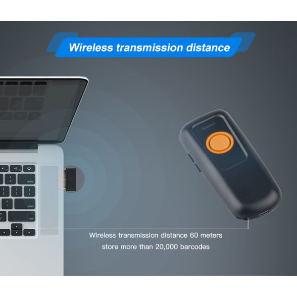 High Decoding Speed 1D CCD Portable Bar code Readers Wireless Laser Barcode Scanner