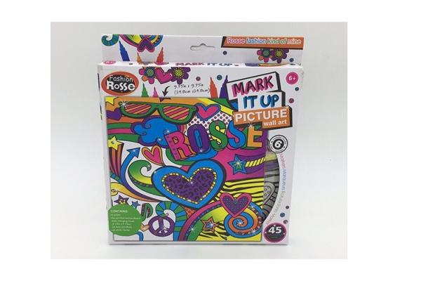 Children 2 In 1 Drawing Art And Craft Board With 45Pcs Decorative Sticky Geme