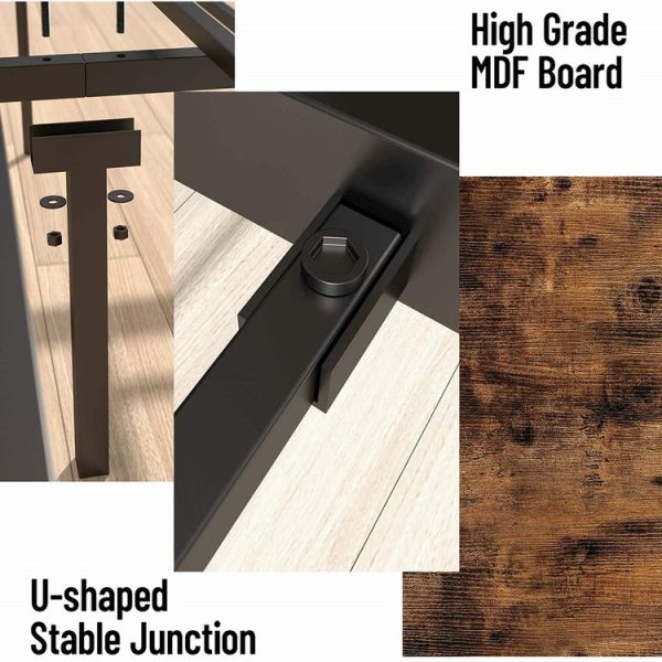 ODM Hotel Wooden Metal Furniture Hostel Iron Bed Frame King Industrial Style