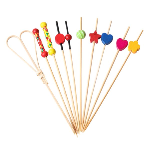 Christmas Tree Decorative Cocktail Picks Disposable Bamboo Garnish Sticks