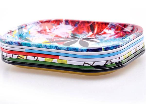 Personalized Cigarette Tray , Color Painting Tinplate Weed Grass Fruit Tray