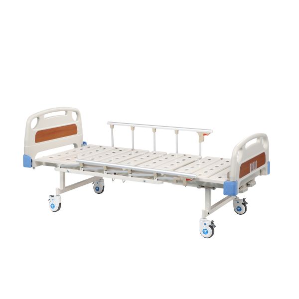 Two Functions Manual Hospital Bed With Aluminum Collapsible Side Rail 75° Angle