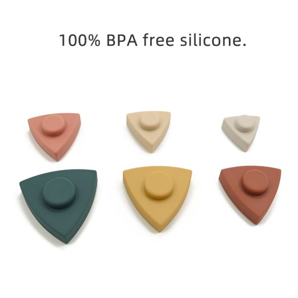 FDA Silicone Educational Baby Stacking Blocks BPA Free 100% Food Grade
