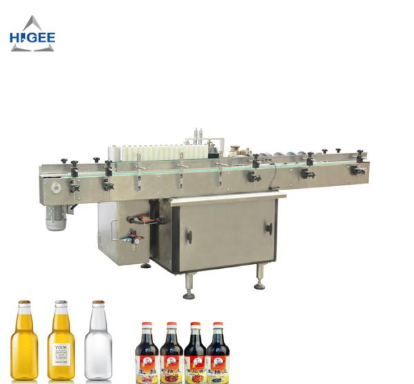 Wet / Cold Glue Labeling Machine For Beer Glass Bottles Jars Cans Tubes