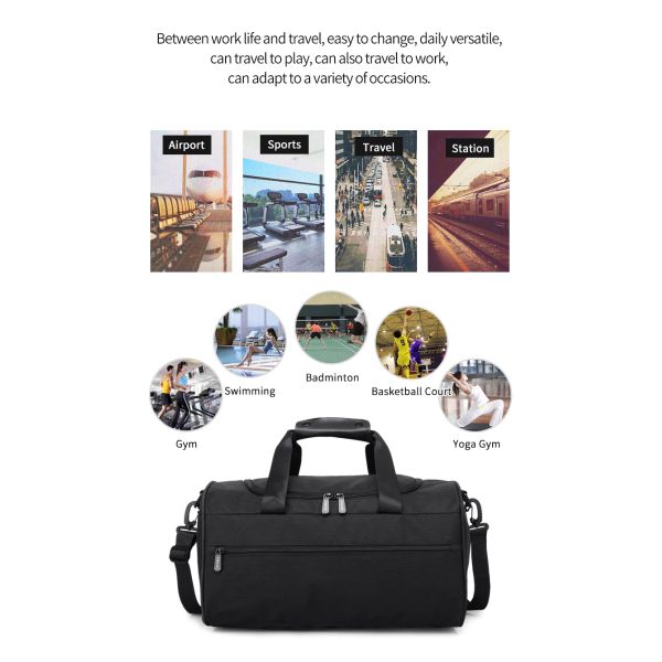 Водоохранная кожаная нейлоновая сумка для тренировок унисекс 43 см длина