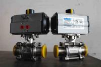 Pneumatique sanitaire de catégorie comestible sur l'actionneur pneumatique horizontal actionné de robinets à tournant sphérique de valve/acier inoxydable