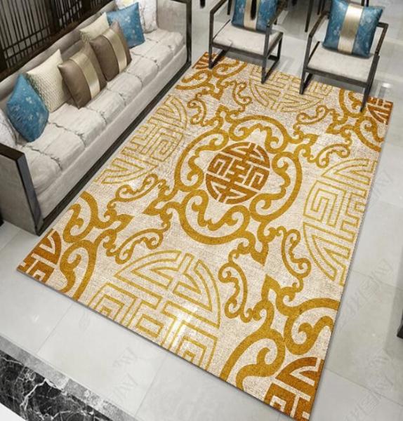 Washable Polyester Fiber Classic Bedroom Floor Carpets Rectangle Living Room Floor Carpets