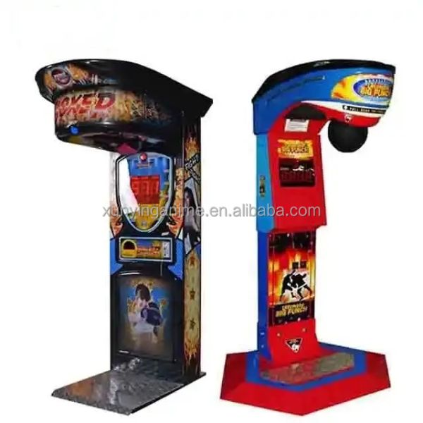 Máquina de boxe de arcade de moedas Big Punchbag 220V
