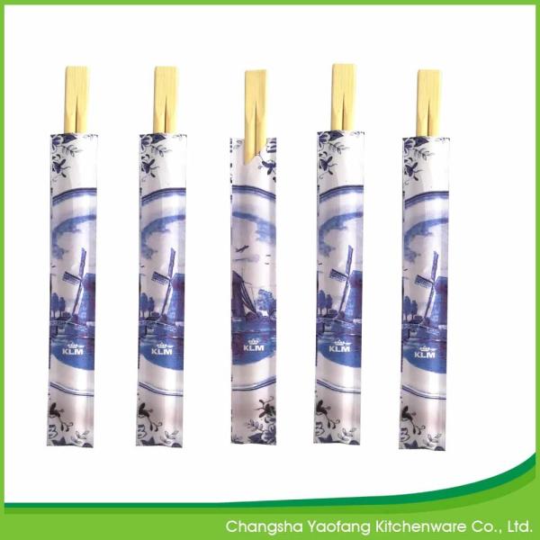 23cm Twins Sushi Custom Printed Chopsticks Bamboo Natural Color