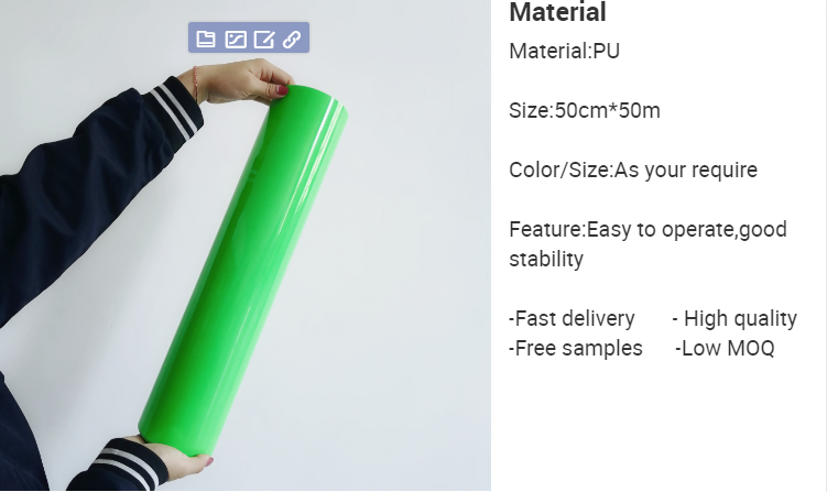 50m Hot Peeling Pu Vinyl Transfer Film T Shirt Clothing Logo Green