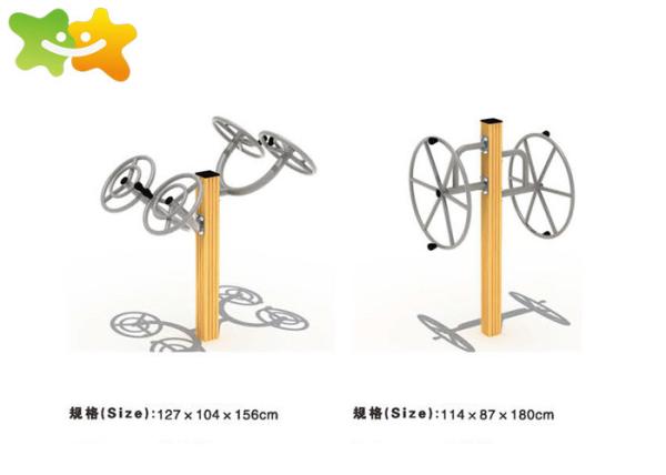 High Density PE Park Workout Equipment , Public Park Exercise Equipment Steel Tube