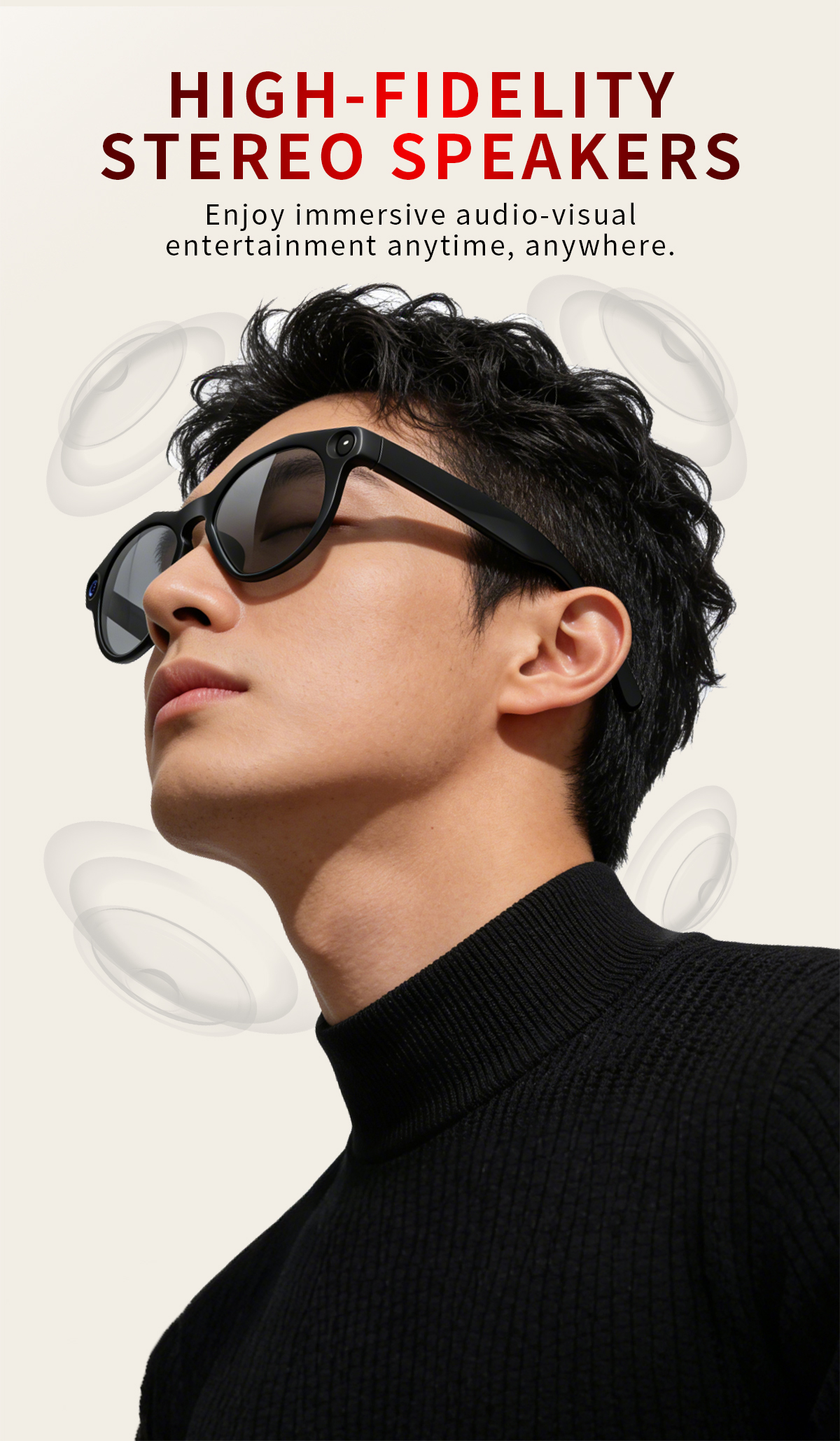Real Time Smart AI Translation Glasses Take Picture Video Recording Audio Call