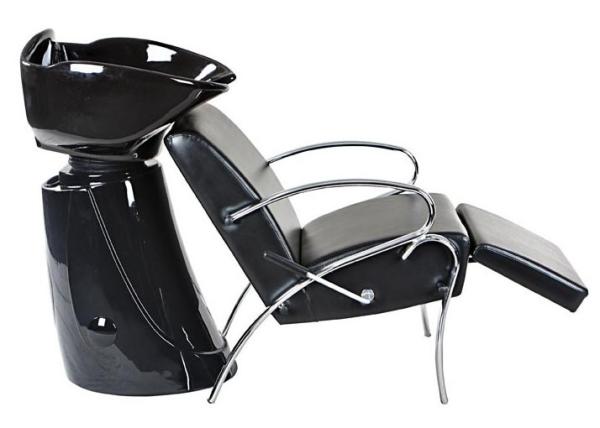 Pu Leather Salon Shampoo Chairs Free Standing With Ceramic Bowl , OEM ODM Service