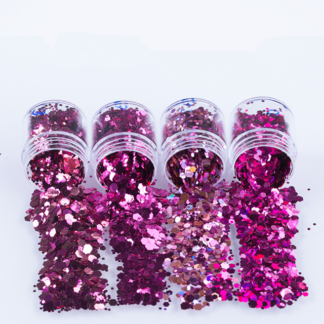 Mixes Popular Fashional Shining Romantic Color Compact Glitter Eye Shadow/Compact Powder for Excellent Nail Art Effect