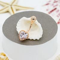 Inicial chapeada ouro da joia das perfurações do corpo que perfura a forma sexy do coração