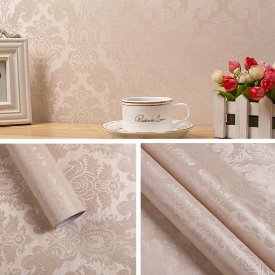 Moisture Proof Gold Embossed Wallpaper 10 Meter Embossed Peel And Stick Wallpaper