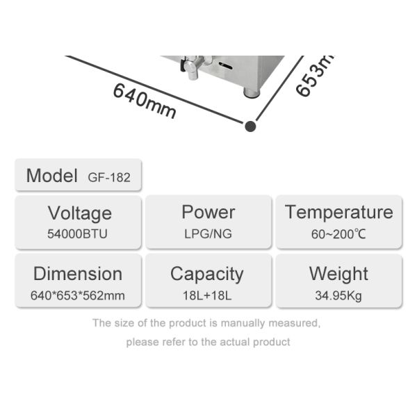220V двойной резервуар газовый глубокий фритюрный аппарат для ресторана быстрого питания Нержавеющая сталь куриный фритюр