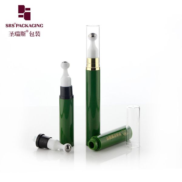 Green Colored Roller Bottle with Airless Pump Applicator 10ml 12ml 15ml Eye Care Packaging Manufacture