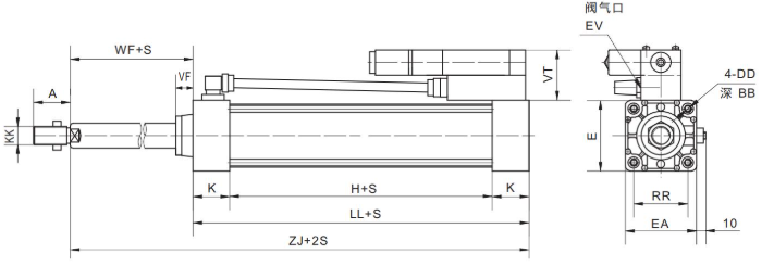 10A-5 Heavy Air Cylinder than SC cylinder more long service life