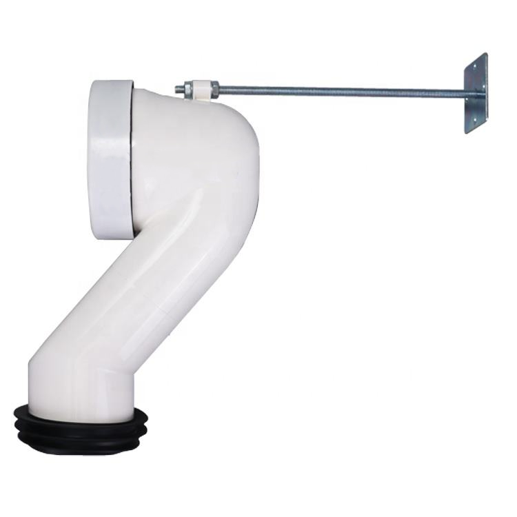 Modern White Plastic PP Toilet Pan Connection Pipe With Exhaust Elbow For Bathroom Fittings Connection Pipe