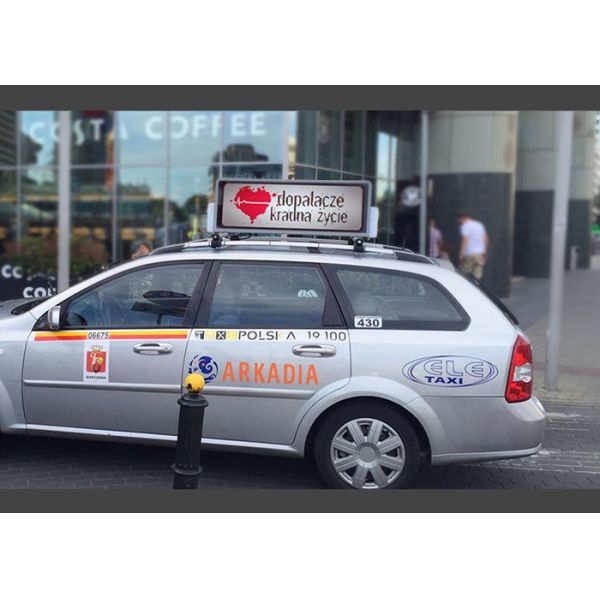 Taxi Top Mobile Advertising LED Display Double Sided Digital Moving Billboard 5000 Nits