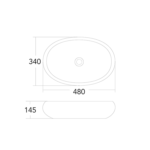 Oval Ceramic Wash Basin Space Saving White Counter Top Sink Durable OR8192