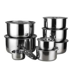 Hot sale 5pcs stainless steel 410 stock pot cooking pot set with lid