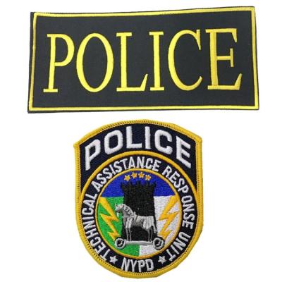 Iron On 50mm Police Embroidered Patch Hook Loop Backing Miltary Badge