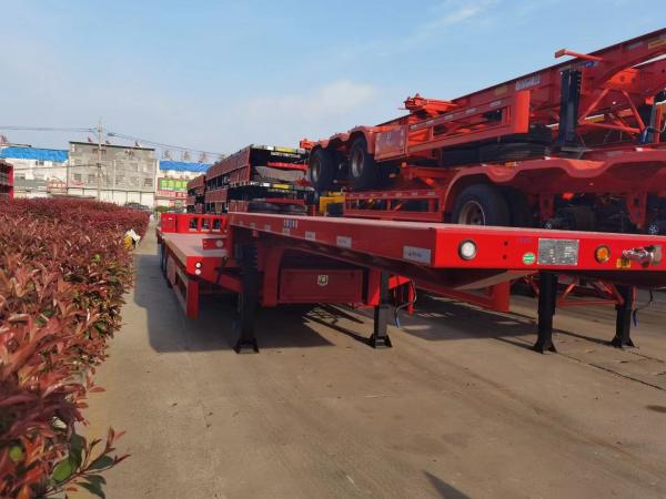 CIMC Q345B Steel 3 Axles 50-70 Tons Container Flatbed Semi Trailer