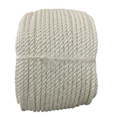 Nylon Marine Mooring Rope Twisted de 3 costas 16mm