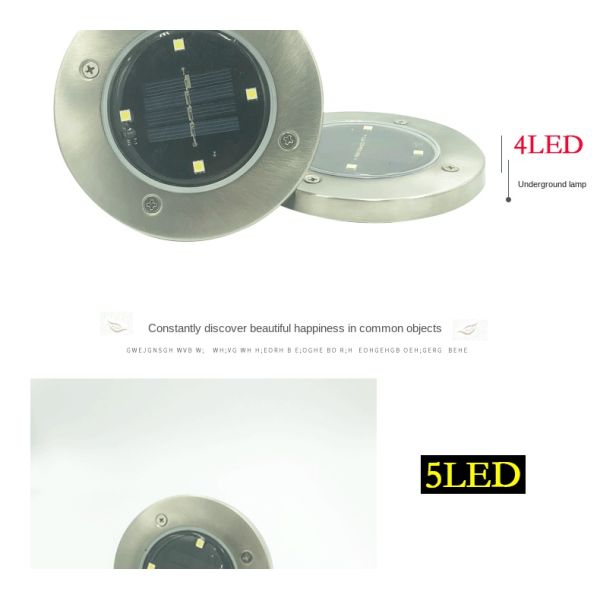 Solar Lawn Lamp Outdoor Yard Buried Decoration Night Lights with High Luminous Flux