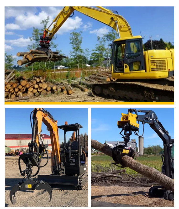 4 Ton 6 Ton Mini Hydraulic Log Grapple For Farms Manufacturing