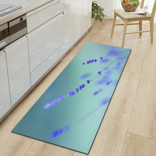 Lavender Absorbent Entrance Door Mat Anti Skid Washable Kitchen Carpet