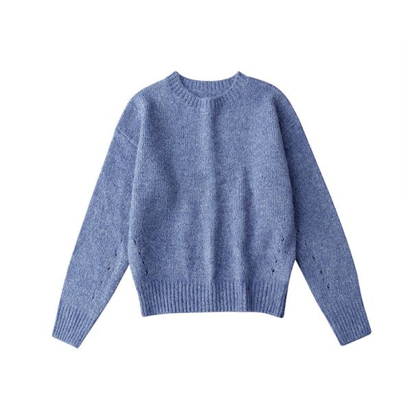 pull neck Womens Sweater Clothing Long Sleeve Knitted Crop Top Sweater