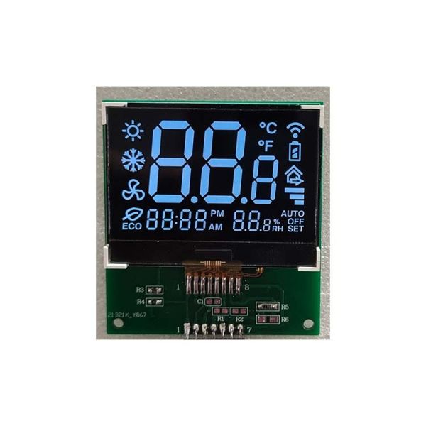 Factory Customized  Digit Lcd VA Type Cog LCD Display Module With White Backlight For Smart Home Temperature Controller