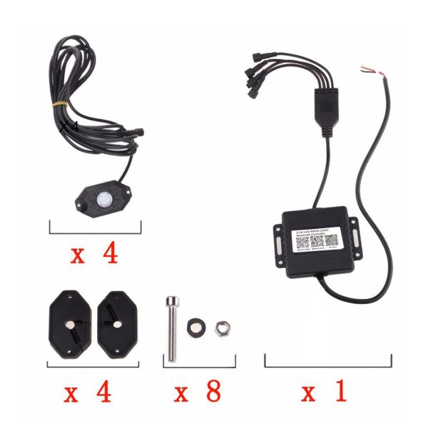 Off Road Vehicle LED Rock Light RGB Bluetooth Control 2880 Lumens 4pcs Per Set