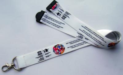Colorful Event Staff Flat Polyester Lanyards With Logo / Safety Neck Lanyards