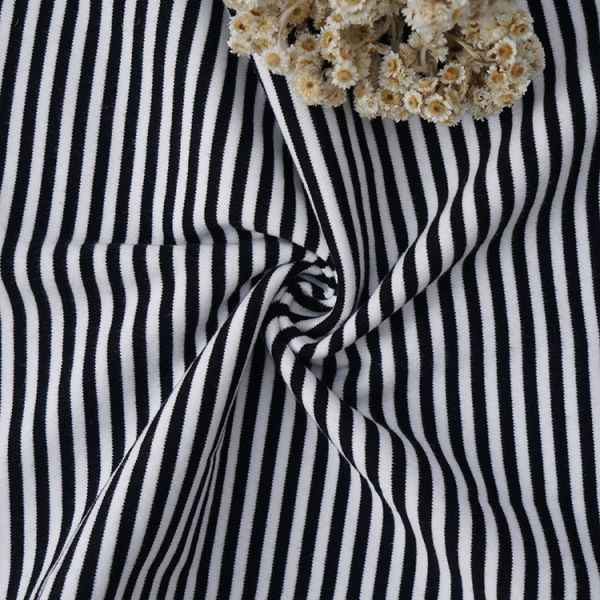 Dureble And Soft Comfortable Skin-Friendly Striped Knit Fabric For Casual T-Shirt