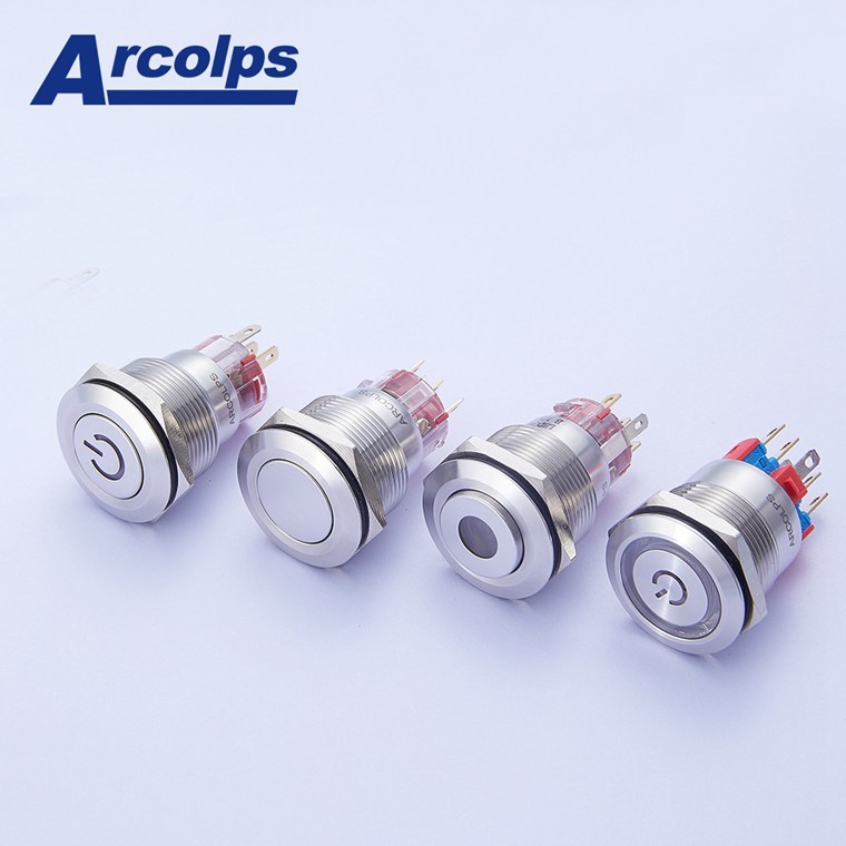 1NO1NC 2NO2NC 22mm Metal Push Button Switch IP67 Push Button Latching Switch