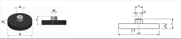 Handle Type Rubber coated Pot Magnet Max Working Temperature 80 Centigrade