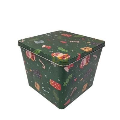 DADI Yuletide Christmas Festival Airtight Metal Candy Tin Box Square 100x100x125mm