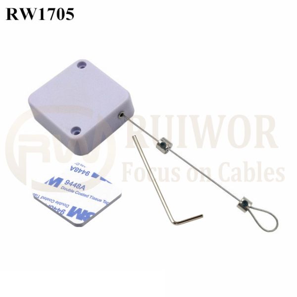 RW1705 Square Security Tether Plus Adjustalbe Lasso Loop End By Small Lock And Allen Key