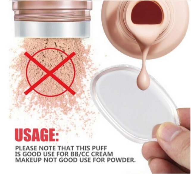 Customized Soft Silicone Beauty Blender Sponge , Clear Silicone Makeup Sponge