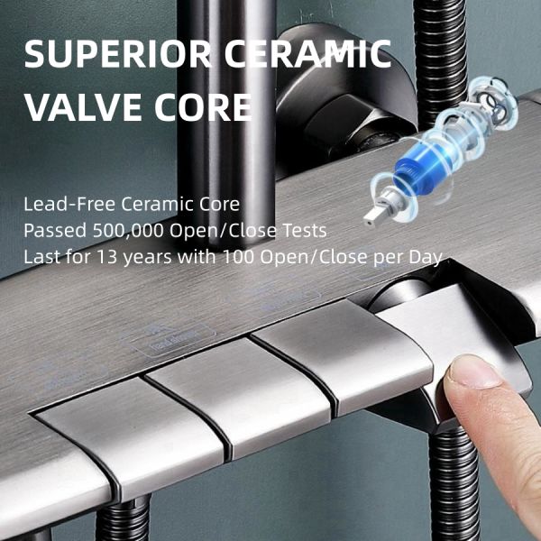 Household Thermostatic Exposed Valve Showers Rainfall Shower Set OEM ODM