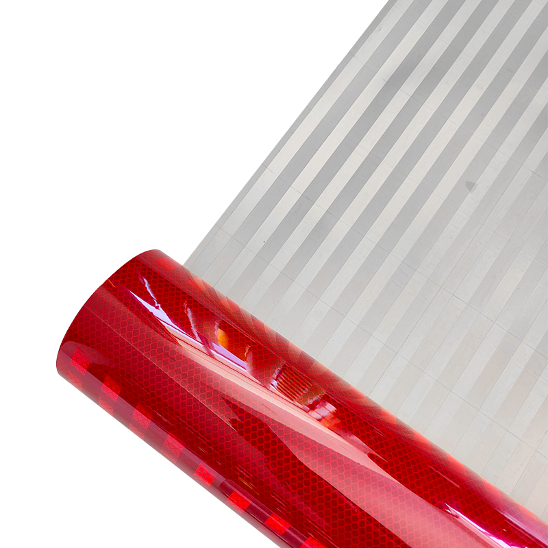 Aluminized Red White Prismatic Reflective Sheeting Vinyl Film High Intensity