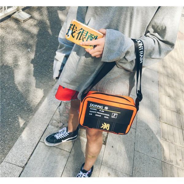 New men's and women's polyester waterproof shoulder bag slung personality street fashion bag