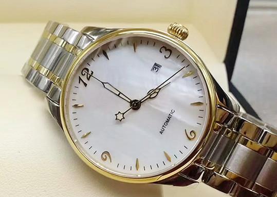 Custom Logo Automatic Wrist Watch , Stainless Steel  White Face Automatic Watch