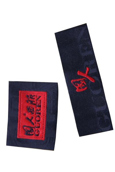 Black / Red / Grey Shrink-proof Clothing Woven Labels, Embroidered Garment Label
