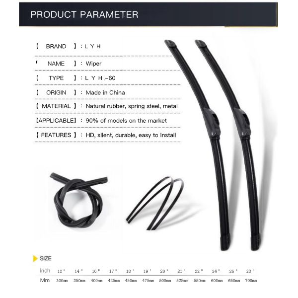 Toyota Corolla Car Wiper Parts Silicone Spray On Wiper Blades Rubber Refill