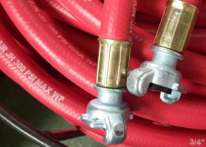 Flex ID 3/4 Inch Rubber Air Hose Assembly With Chicago Fittings , 300 Psi Work